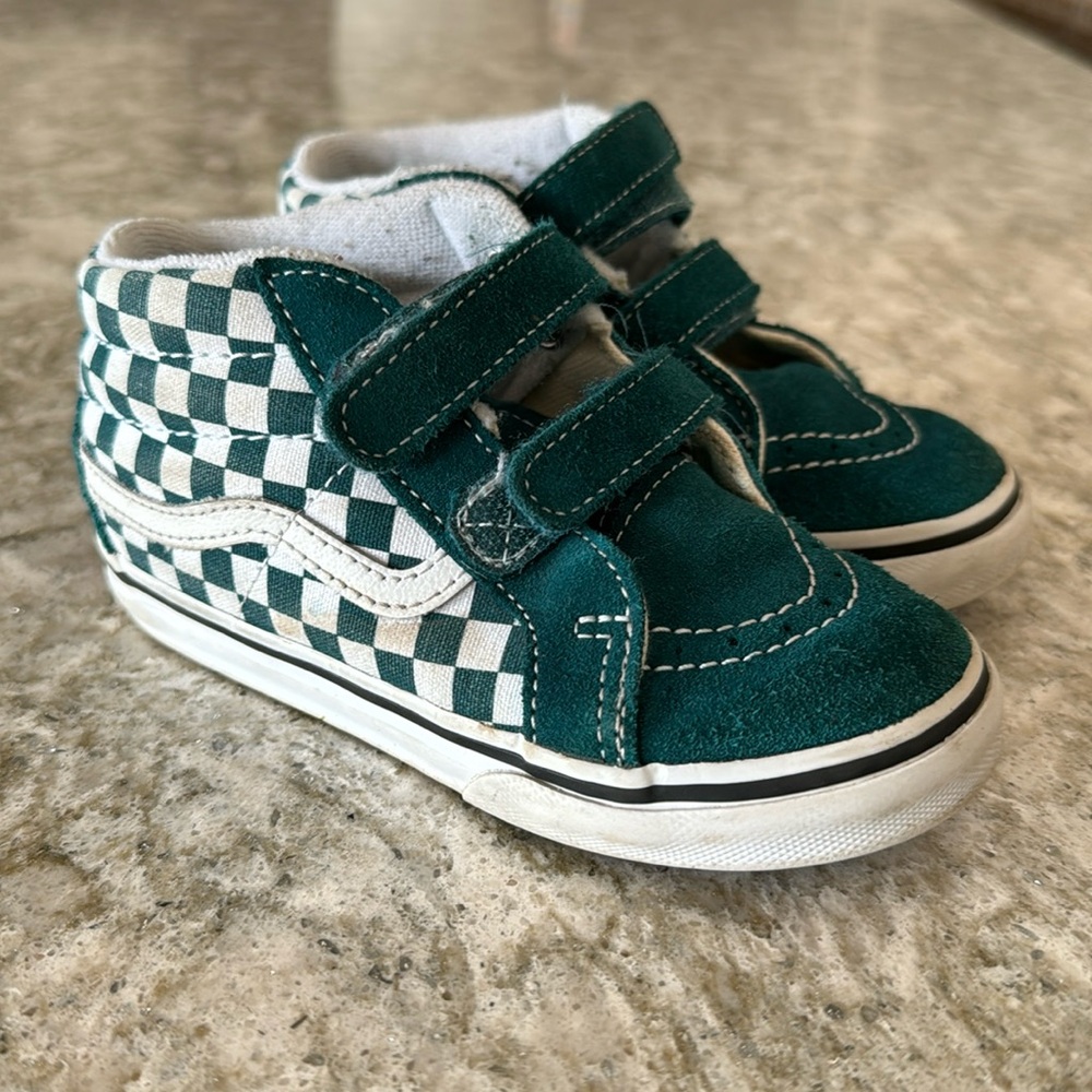 Vans size 9 green checkers euc